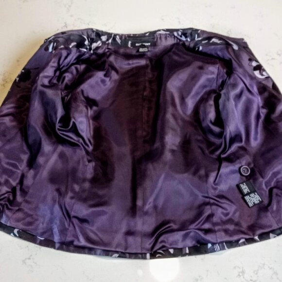 Ellen Tracy Purple & Black Print Blazer - Picture 4 of 7